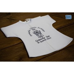 Biała szatka do Chrztu Świętego - kształt koszulki, model 1KO
