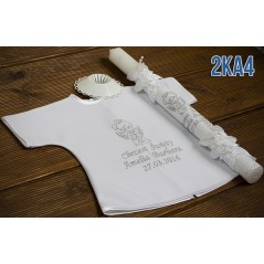 Szatka-koszulka i świeca do Chrztu Świętego, model 2KA4