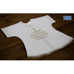 Biała szatka do Chrztu Świętego - kształt koszulki, model 10KO