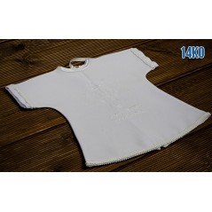 Biała szatka do Chrztu Świętego - kształt koszulki, model 14KO