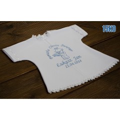 Biała szatka do Chrztu Świętego - kształt koszulki, model 15KO