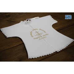Biała szatka do Chrztu Świętego - kształt koszulki, model 2KO
